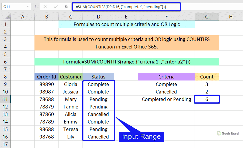 countif function excel for mac